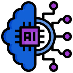 BRAIN MACHINE filled outline icon