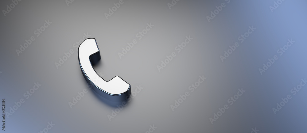 Wall mural contact icon symbol as a part of communication - 3d illustration