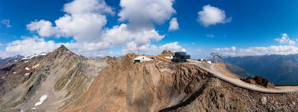 Austria, Tyrol, Solden, Panoramic view of mountaintop museum 007 Elements