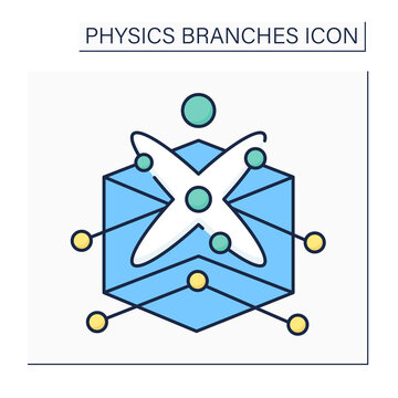 Solid-state physics color icon. Properties of solid materials. Electromagnetic and structural properties of crystalline solids. Physical branches concept. Isolated vector illustration