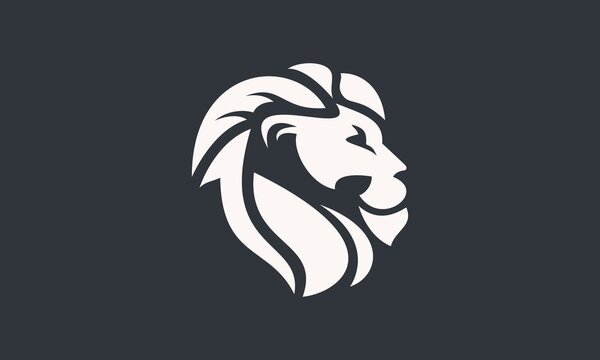 lion black and white logo