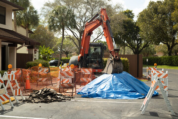 excavator at site