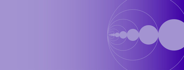Indigo purple violet circles. Background for banner or website with golden ratio circles on a violet background.