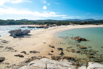 crystal clear water and white sand at Scoglio di Peppino beach