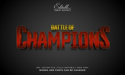 Battle of Champions vector Text Effect