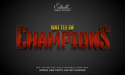 Obraz premium Battle of Champions vector Text Effect
