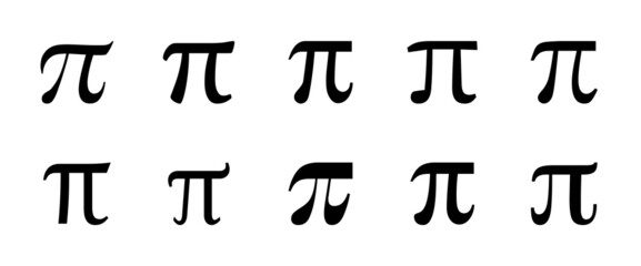 Pi symbol icon set. Set of pi symbols vector - obrazy, fototapety, plakaty