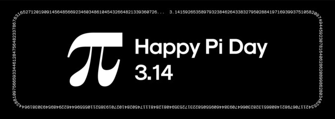 Happy Pi Day Banner - obrazy, fototapety, plakaty