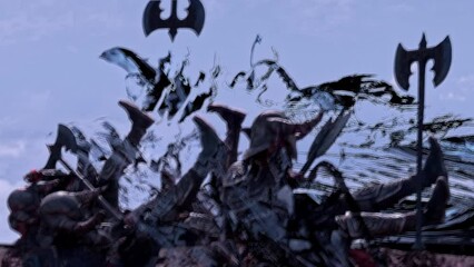 Viking. Battle with an evil spirit.