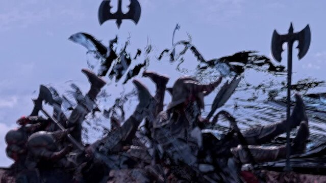 Viking. Battle with an evil spirit.
