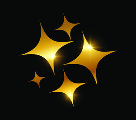 A vector Illustration of Golden Shining Star Vector Sign
