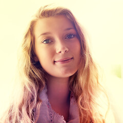Naklejka premium Shes a portrait of beauty. Portrait of an attractive young girl.