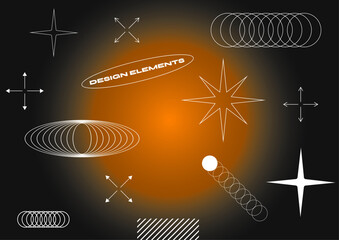 Design elements brutalist minimal vector shapes geometric  © Mateusz