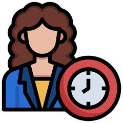 CLOCK filled outline icon
