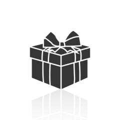 Solid icons for gift box and shadow,vector illustrations