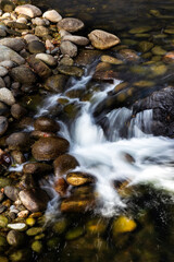 River Arenal among the pebbles in fall time.Avila. Spain. Europe.