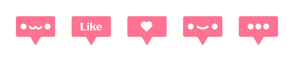 Set of social media vector icon isolated on white background