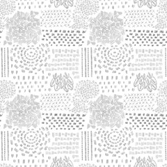 Obraz premium Sketch hatching abstract hand drawn seamless pattern. Linear pencil sketch, doodle collection, crossed, wavy, parallel lines, hatch graphic elements isolated on white background