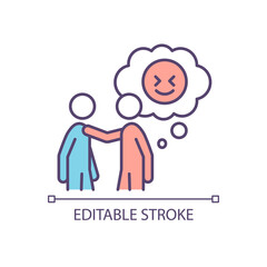 Emotional and verbal abuse RGB color icon. Criticism and manipulation. Neglecting and mistreating. Isolated vector illustration. Simple filled line drawing. Editable stroke. Arial font used