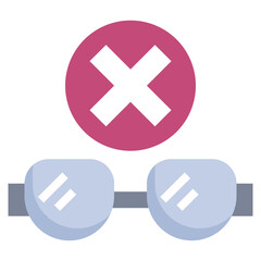 Obraz premium GLASSES flat icon