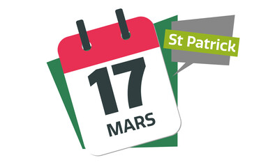 french 17 march calendar st patrick day