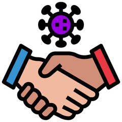 HANDSHAKE filled outline icon