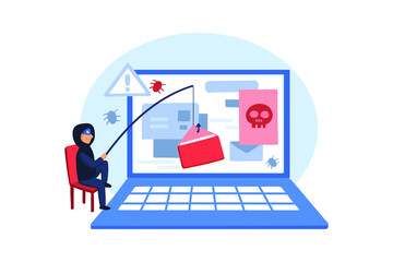 Email Phishing Attack illustration concept