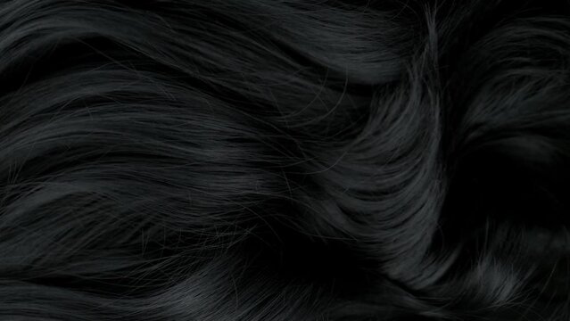Super Slow Motion Shot of Waving Black Hair at 1000 fps.