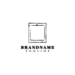 cute frame logo cartoon icon design template black isolated vector illustration