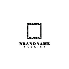 cute frame logo cartoon icon design template black isolated vector illustration
