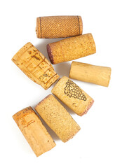 wine corks isolated on white background