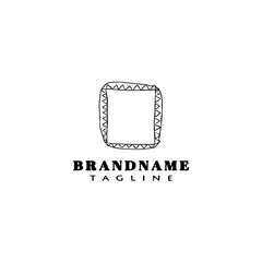 cute frame logo cartoon icon design template black isolated vector illustration