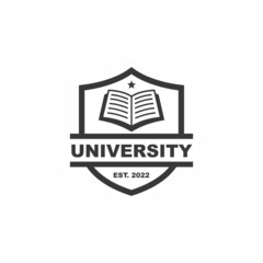 School emblem logo design vector illustration. Education logo. University logo