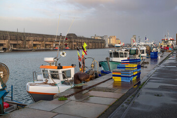 Fishing boat moored in the port of Saint-Nazaire in France