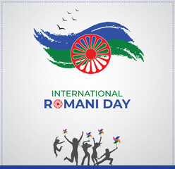 International Romani Day. 8 April. Template for background, banner, card, poster.