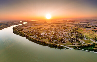 sunrise over the river