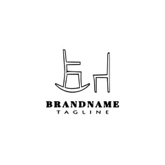 chair logo cartoon icon design template black isolated vector
