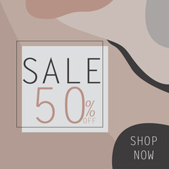 Sale template with 50% Discount Offer, Can be used as Poster, Banner, Flyer or Tag design.