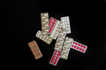 Plaquettes de médicaments d'une prescription médicale