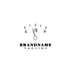 fuel gauge logo design template icon black isolated vector illustration