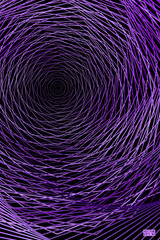 Abstract Pink and Purple Pattern with Stairs. Spiral Textured Tunnel. Geometric Psychedelic Background. Vector. 3D Illustration