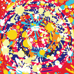 Splashes and blots. Abstract seamless pattern. Vector image. 