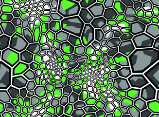 Camouflage geometric seamless pattern hexagonal texture. Abstract military camo polygonal scales endless ornament for army and hunting print. Vector background.