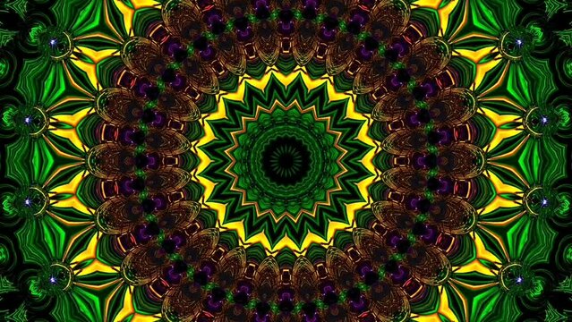 Mandala in green, yellow and brown, background mandala artwork M2607, screensaver, meditation, relaxing, flower, pattern, ornament