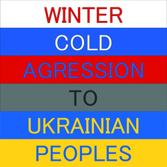 Russian agression to ukrainian, illustration with flags