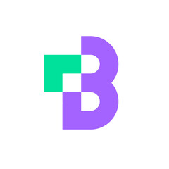 Letter B arrow digital logo design