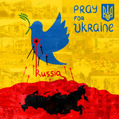 No war in Ukraine, poster for peace. About russian terrorism
