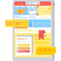 Freelance icon control time mobile app vector