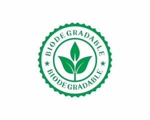 Biodegradable label sticker badge Vector
