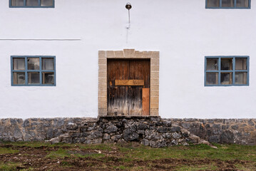 Semi-abandoned rural warehouse facade